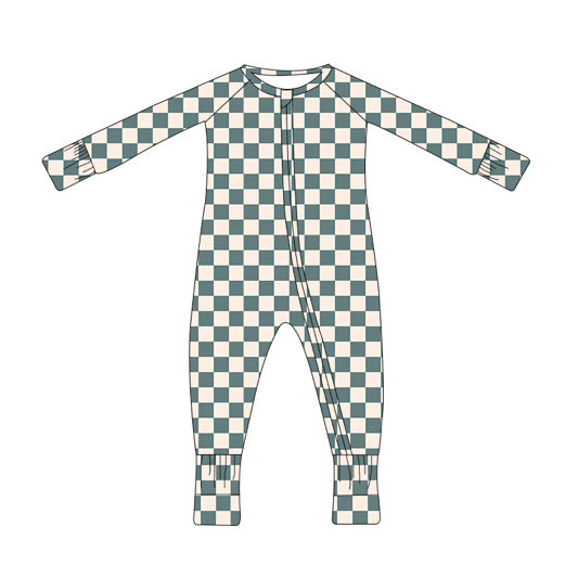 Checkered Ribbed Bamboo Zippy