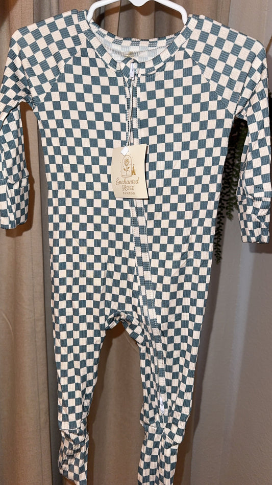 Checkered Ribbed Bamboo Zippy